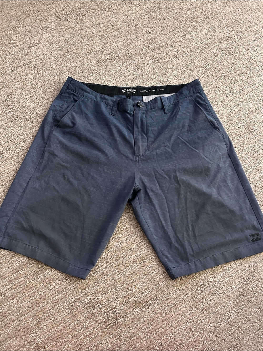 Billabong Men's Dark Blue Flat Front Shorts